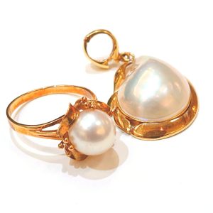 K18 パール ネックレストップ リング